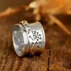 Bague Pissenlit Vintage Grande Pour Femmes Hommes Alliage de Zinc Couleur Punk Gothique Bague Accessoires Unisexe Fait Main Designer Zircon Cadeau Amoureux