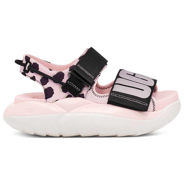 UGG La Cloud Series Two-Layer Cowhide Lightweight Breathable Leopard Print Fashion Sandals Women Sandals Bright-Pink 1126951-PPBK