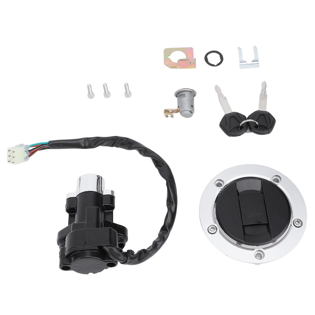 Motorcycle Ignition Switch Gas Cap Cover Seat Key Lock Set Replacement for Suzuki R600 R750 R1000 GSF650