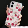 Crystal Cherry is suitable for Apple 16plus mobile phone case iphone15promax transparent 14 airbag 13 Europe and America 12