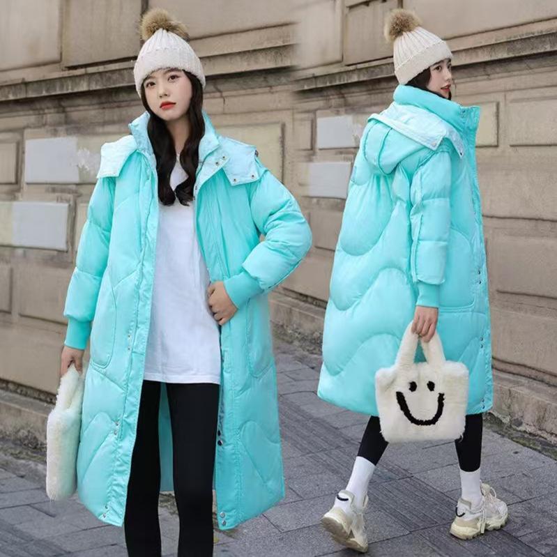 Thickened bread clothes, down cotton-padded clothes, women's loose winter coats, medium and long over-the-knee cotton.
