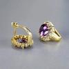 2026 exquisite multi-color oval ear buckle with French design, court style, fashionable retro, versatile jewelry and accessories