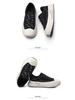 Trendy 2025 Spring/Autumn Retro Black Thick-Soled Breathable Canvas Shoes