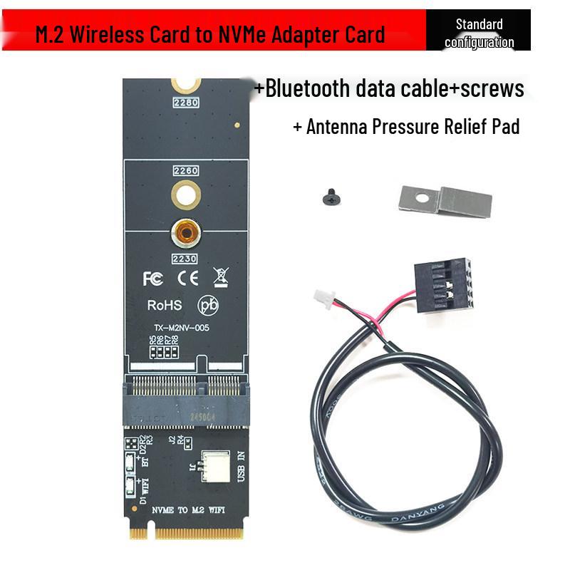 

BE200 AX210 NGFF M.2 Wireless Card to NVME SSD Drive WiFi Adapter