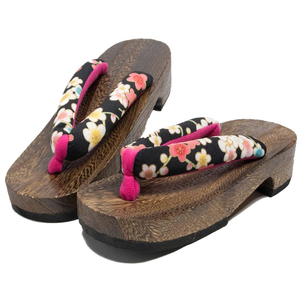 Geta Burnt Paulownia Tea [KYOETSU] [Kyoetsu] Sandals, Wood, Base, Women's (F(L), 17)