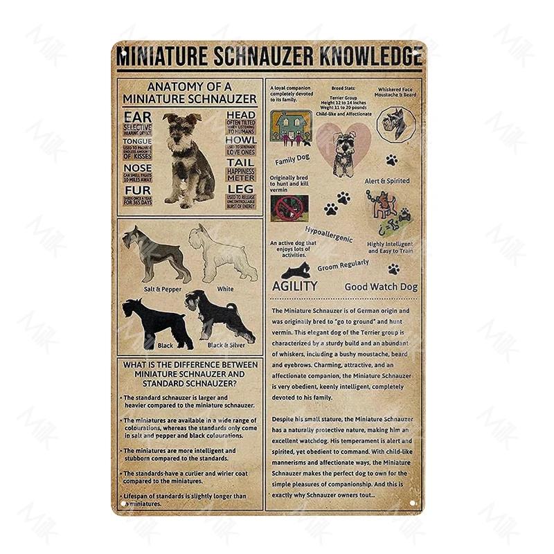 Schnauzer Hund Metallschild Dackel Kaffee Metallplatte Vintage Stil Wandaufkleber Metall Poster Cartoon Süßes Zuhause Außen Deko