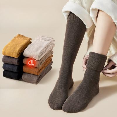 Жіночі осінньо-зимові вельветові потовщені теплі та тонкі шкарпетки до колін
