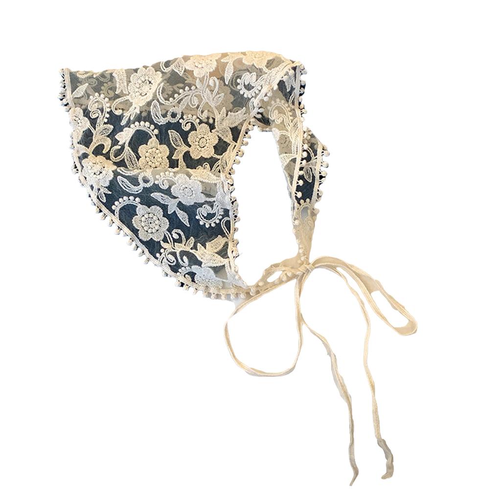 Eye Catching Hairband Scarf Bandanas Lace Head Wrap Modern Flower Embroideried Hair Scarves for Women and Girl