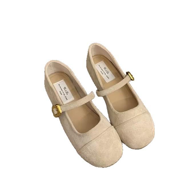 Fashion French ballet style round head shallow mouth flat sole shoes women's summer 2025 new versatile skirt Mary Jane shoes