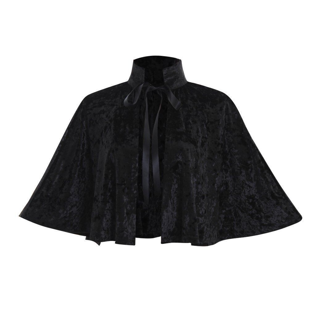Mittelalterlicher Vampirritter Umhang aus Samtstoff für Cosplay Halloween Kostüm