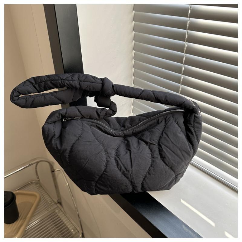 Fashion down bag early spring new Oxford cloth cotton clothes dumpling bag solid color shoulder bag messenger bag women