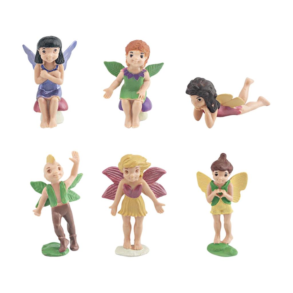 6 Pieces Flower Fairy Ornament Decoration Crafts for Tabletop Yard Home
