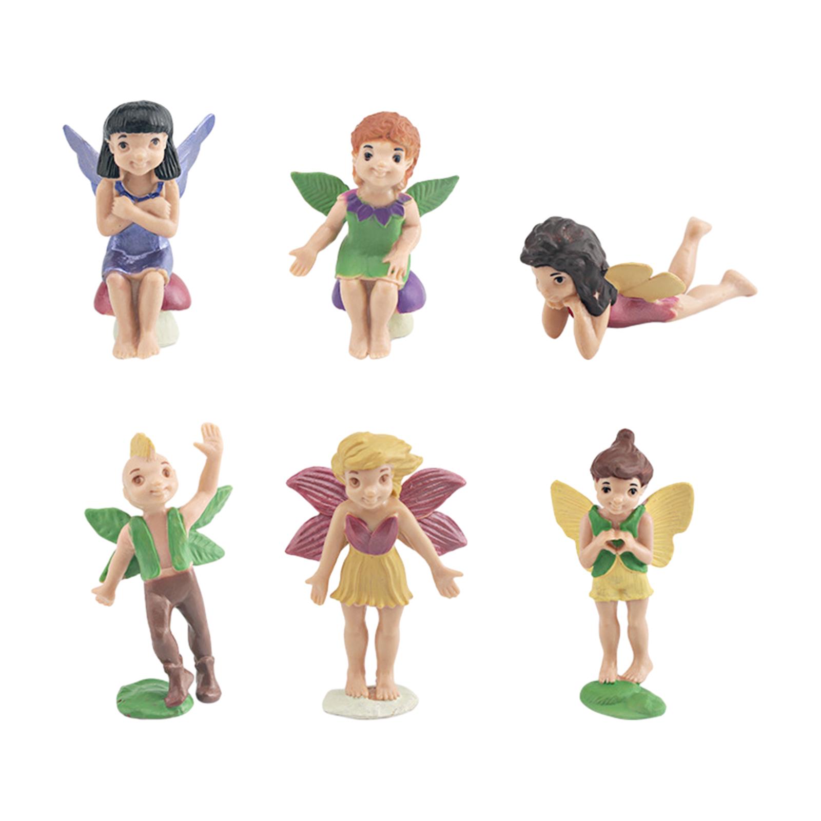 

6 Pieces Flower Fairy Ornament Decoration Crafts for Tabletop Yard Home
