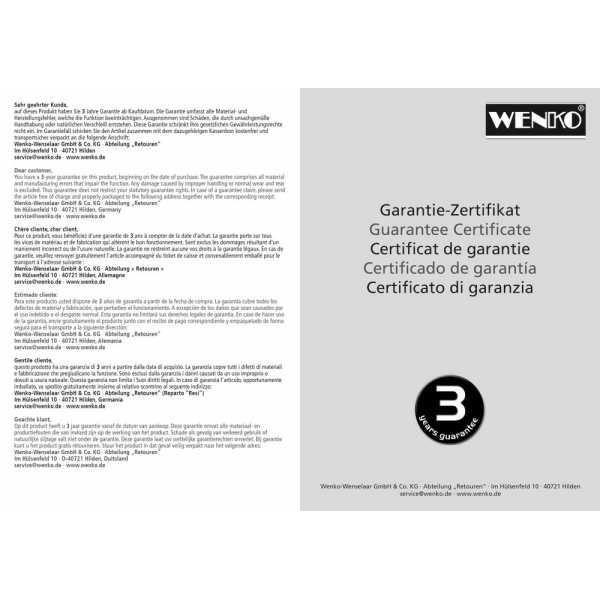 Tuyau de douche - wenko - design - flexible 1,75 m - plastique - raccord universel ½"