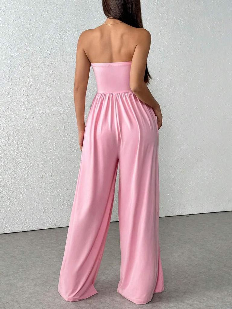 2026 Strapless Wide-leg High-waisted Jumpsuit