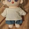1 set Jeans 20cm Cotton Doll Clothes White T-shirt No Attribute Doll Clothes  Children's Gift