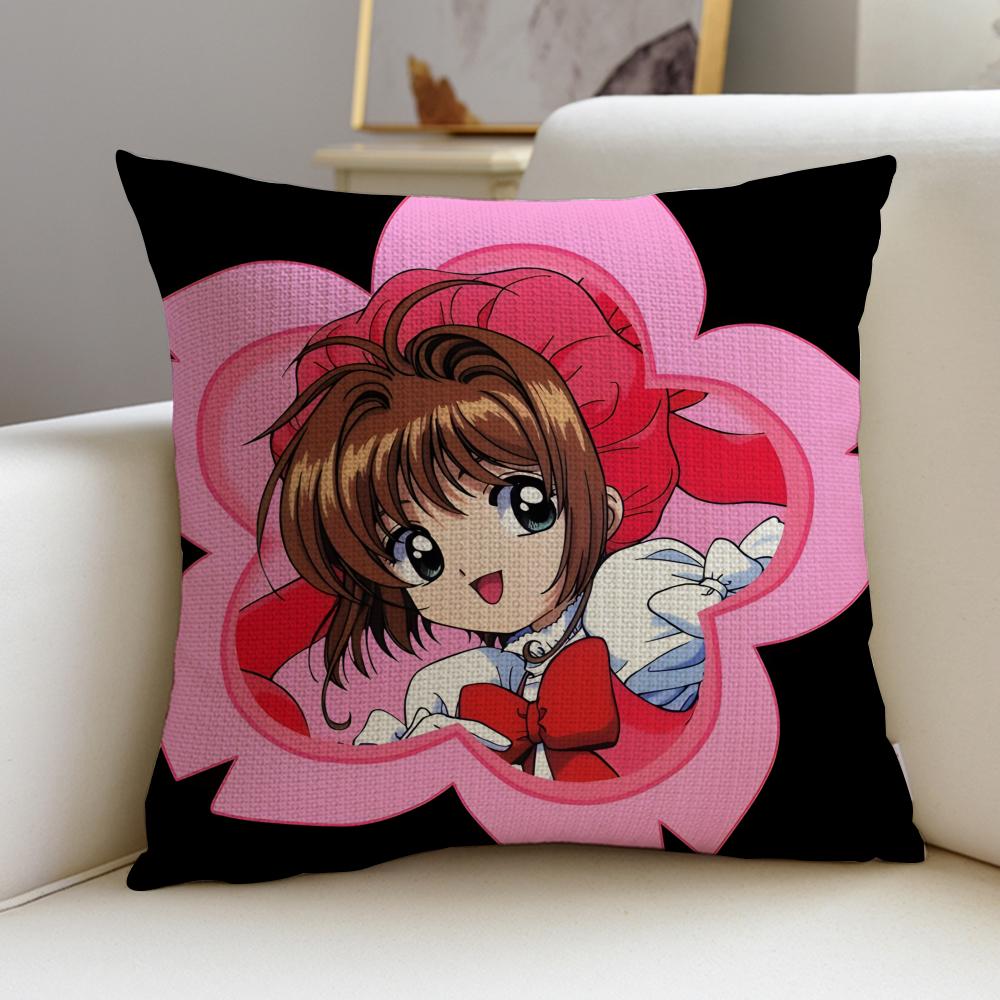Magical CCardcaptor SakuraS Cushion Cover Breathable and skinfriendly linen pillowcase square removable and washable cushion
