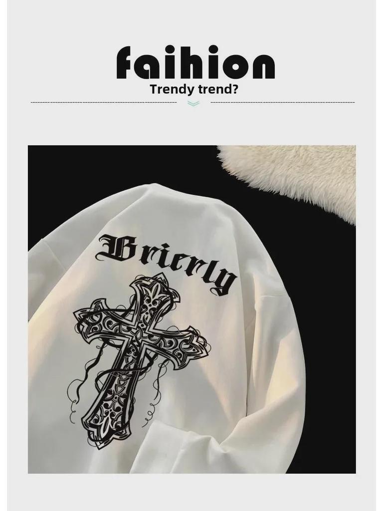 Herren Trendiger Hongkong-Stil Langarm-Innenpullover - Plus Samt, Kapuzenlos, Frühling/Herbst/Winter