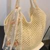 Women's Large Capacity Crochet Beach Tote Bag - Cotton Thread Lazy Style