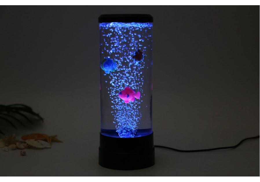 Color-Changing LED Bubble Cylinder Night Light - Home Decor Fish Tank