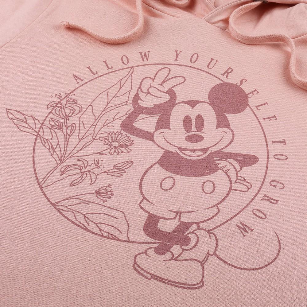 Disney Womens/Ladies Allow Yourself To Grow Mickey Mouse Crop Hoodie
