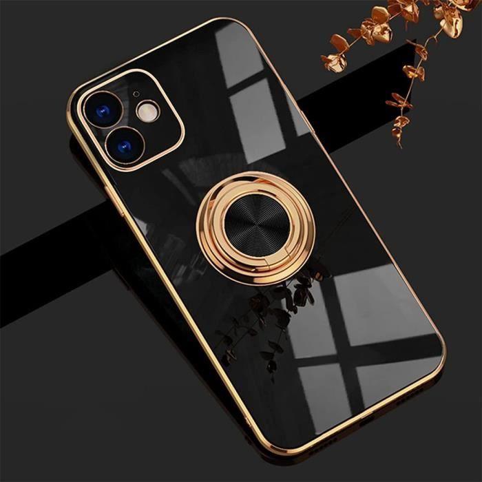 Coque de Protection - E.F.CONNECTION - pour iPhone 12 - Noir - TPU Souple - Antichoc