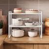 SHENGXITAO (SHENGXITAO) Extendable Multi-Layer Storage Rack, Kitchen Cabinet Divider Shelf, Countertop Spice Rack, Multifunctional Under-Sink Pot Rack