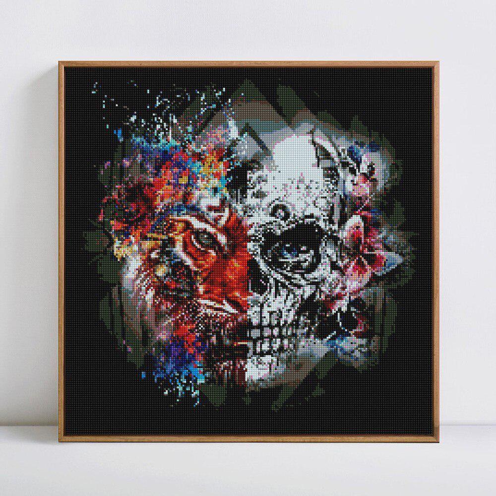 Diamond Painting Tiger Skull Full Round Drill Diamond Mosaic Animal DIY Diamond Embroidery Picture