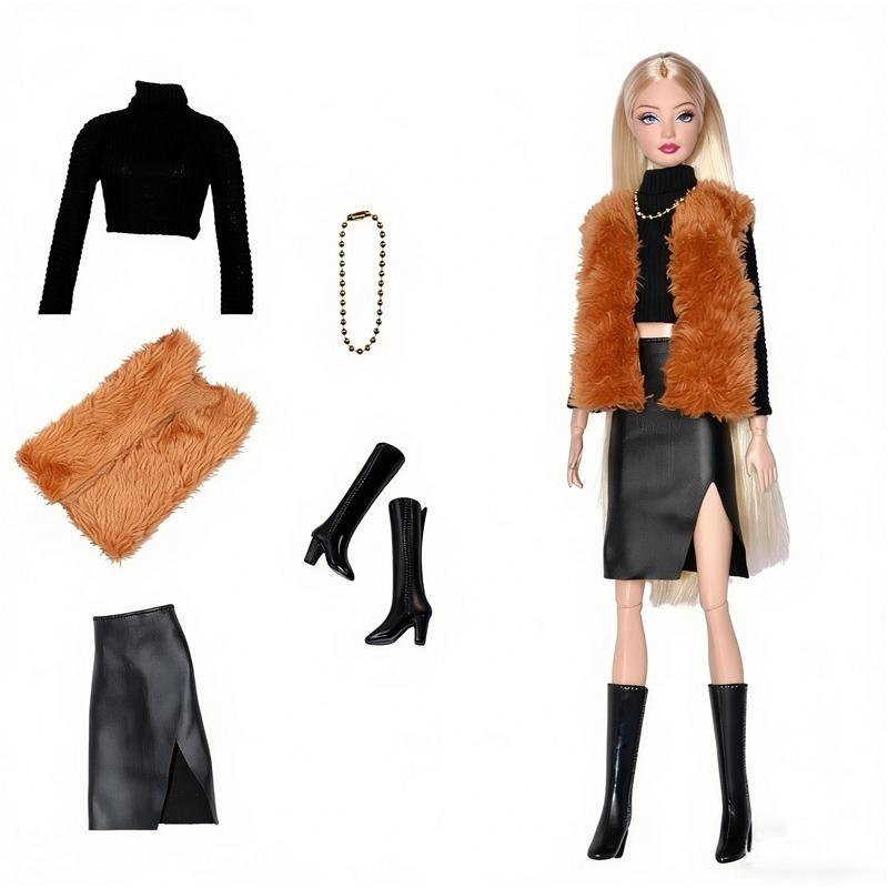 30cm 11,8 Zoll Für Barbies Puppen Kleidung Schuhe Halsketten Set Rock Geschäftsanzug Geeignete Prinzessinnenkleidung Für 1/6 Puppen Spielzeug Geschenk