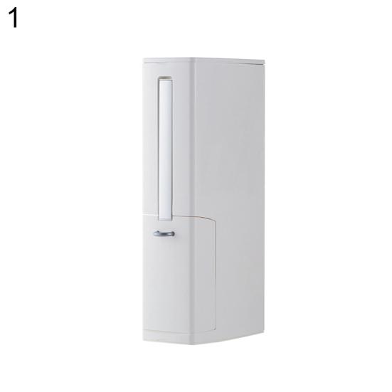 Narrow Trash Can Bathroom Toilet Brush Waste Bin Bucket Garbage Bag Dispenser