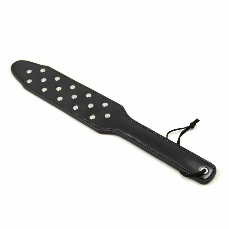 Black Synthetic Leather Spanking Paddle Sex Slave Whip Kink Fetish Toy Paddles