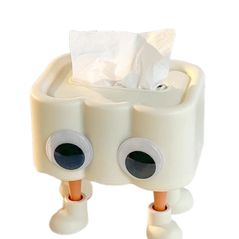 Lovely Tissue Dispenser Collection Unique Paper Storage Box Paper Box with Eyes Adorned Convenient Paper Dispenser