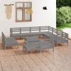 Day and Night - Day and Night Garden Furniture Set 12 Pieces Solid Gray Pine Wood
