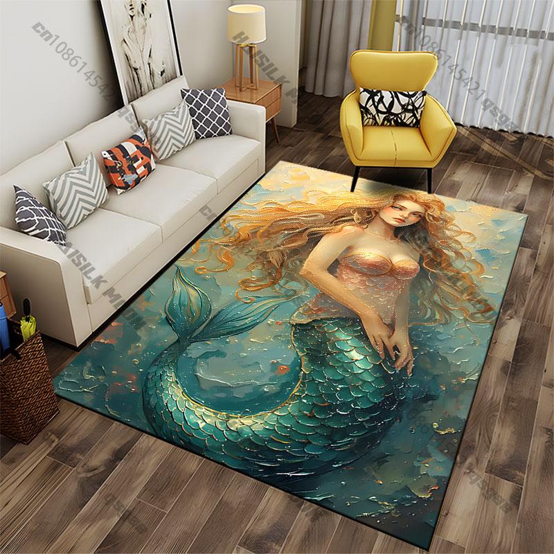 Fantasy Magical Enchanting Underwater Creature Carpet Yoga Living Room Room Decor Children's Crawling Mat Doormat Area Rug