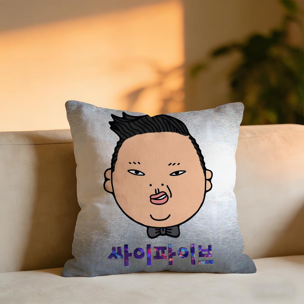 Psy Album Cushion Cover Cozy Velvet Throw PillowSoft Warm Cushion For Sofa Bed