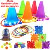 3 In 1 Sphere & Ring & Bean Bag Cones Toss Game Play Set With Light Multiple Throwing Target Models Outdoor Family Yard Party Game