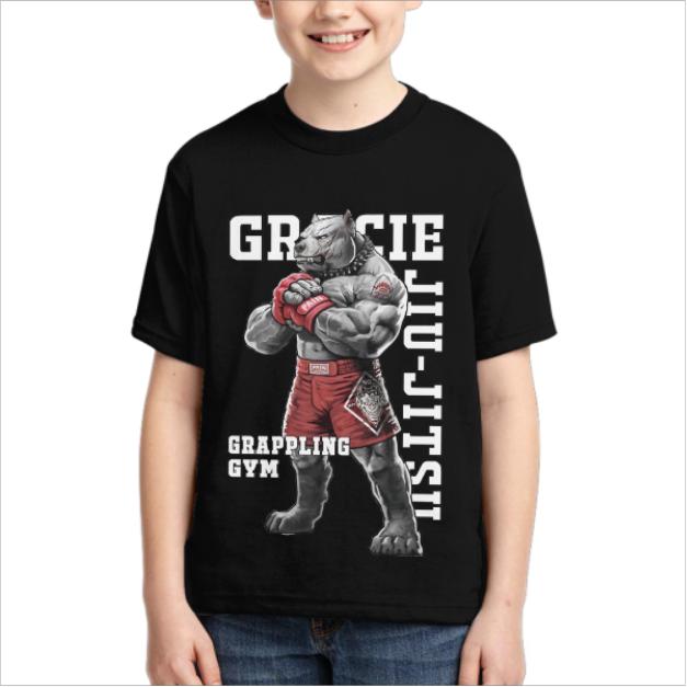 Jiu-Jitsu Grappling Anime Animal Dog Graphic 3D Printed T-Shirt Polyester Kid TShirt Gentle Quick Dry Stretch Childrens T-shirt