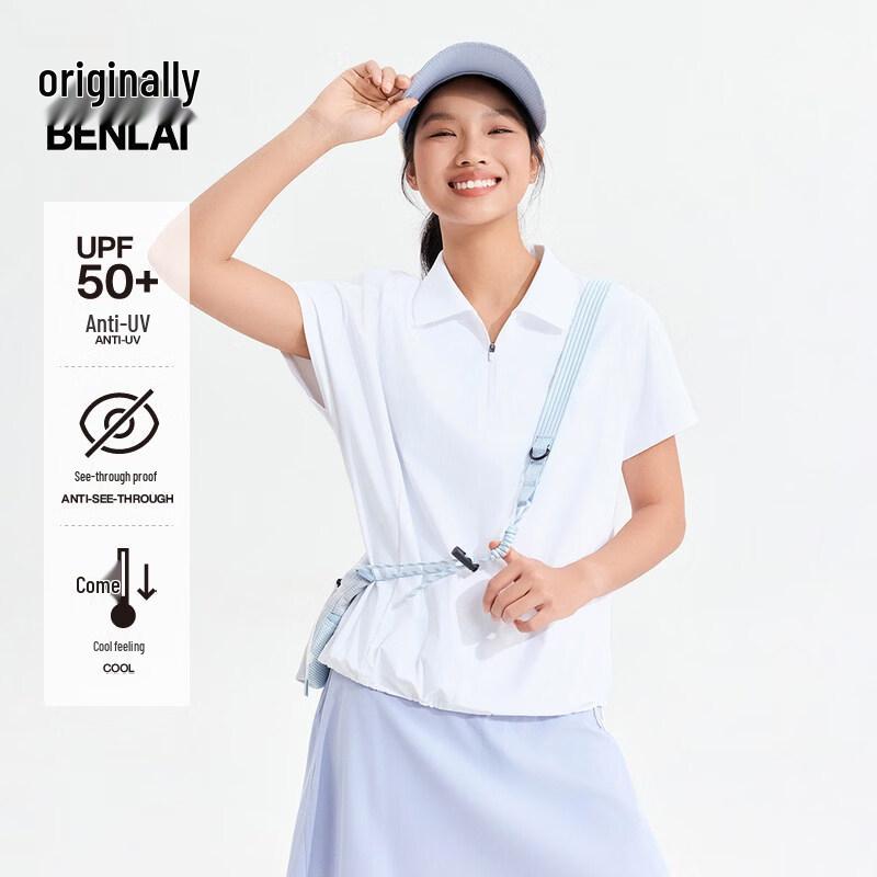 Benlai Women s Cooling Sun Protection Short Sleeve Polo T-Shirt S