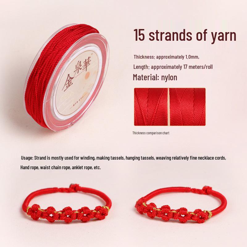Handmade Red String Woven Bracelet: Jade Thread Braided DIY Material