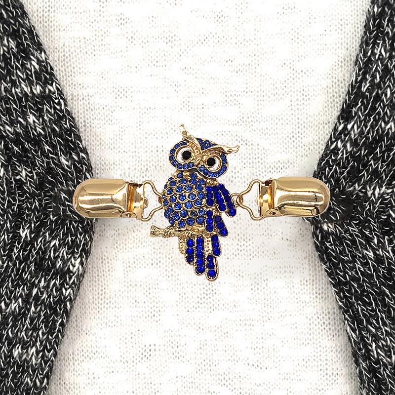 Owl Brooch Pin With Rhinestones For Women Fashion Accessory Gift For Winter