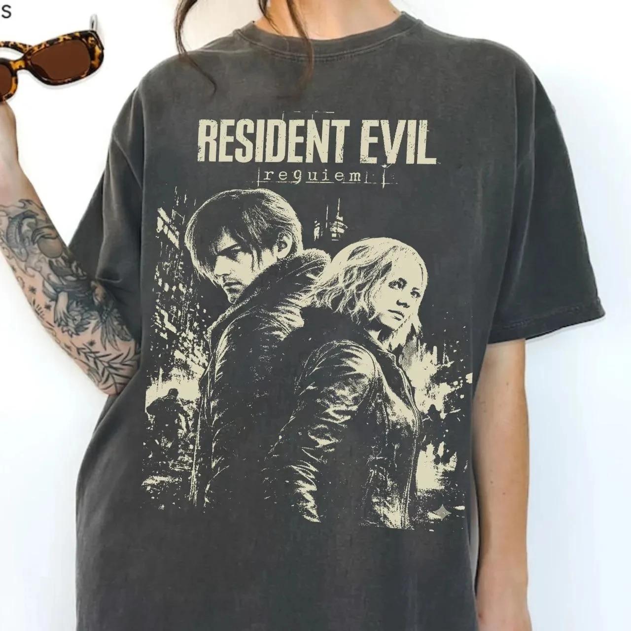 

2026 Нова футболка Resident Evil Чоловіча та жіноча Бавовняний літній одяг Готична мода Y2K З коротким рукавом Вуличний одяг Унісекс 4XL