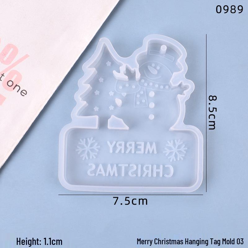 Christmas Series DIY Crystal Resin Hanging Plate Ornament Mold