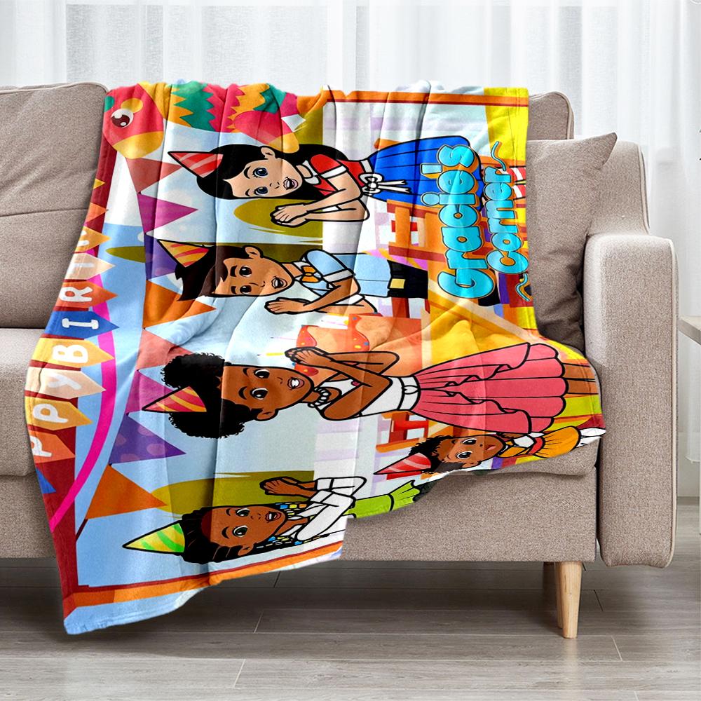 Gracie's Corner Theme Printed Blanket - Perfect for Couch, Bed, Travel & Outdoor Use | Machine Washable, Cozy & Durable.
