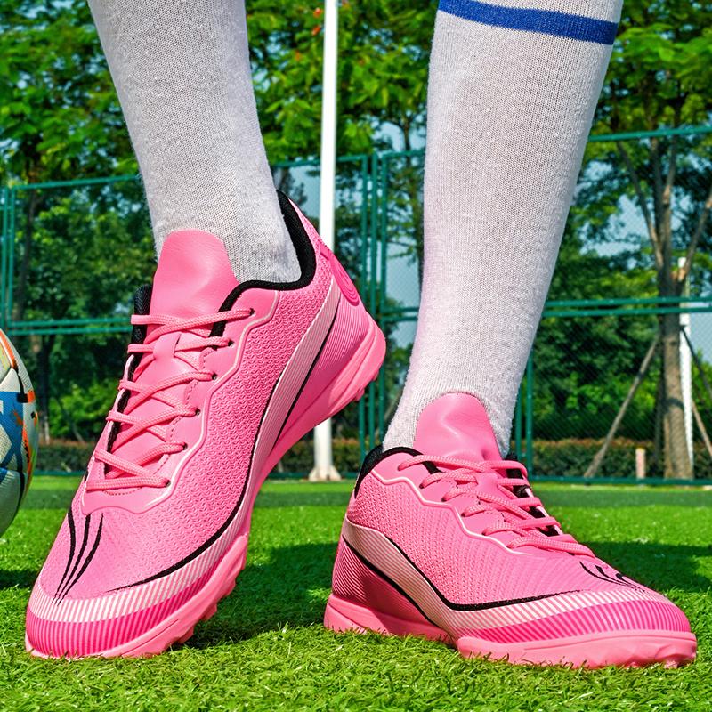 Men's Soccer Shoes TF/FG Non-Slip Turf Soccer Cleats Train Shoes Breathable Simple Design Sneakers Casual Lace Up Football Boots