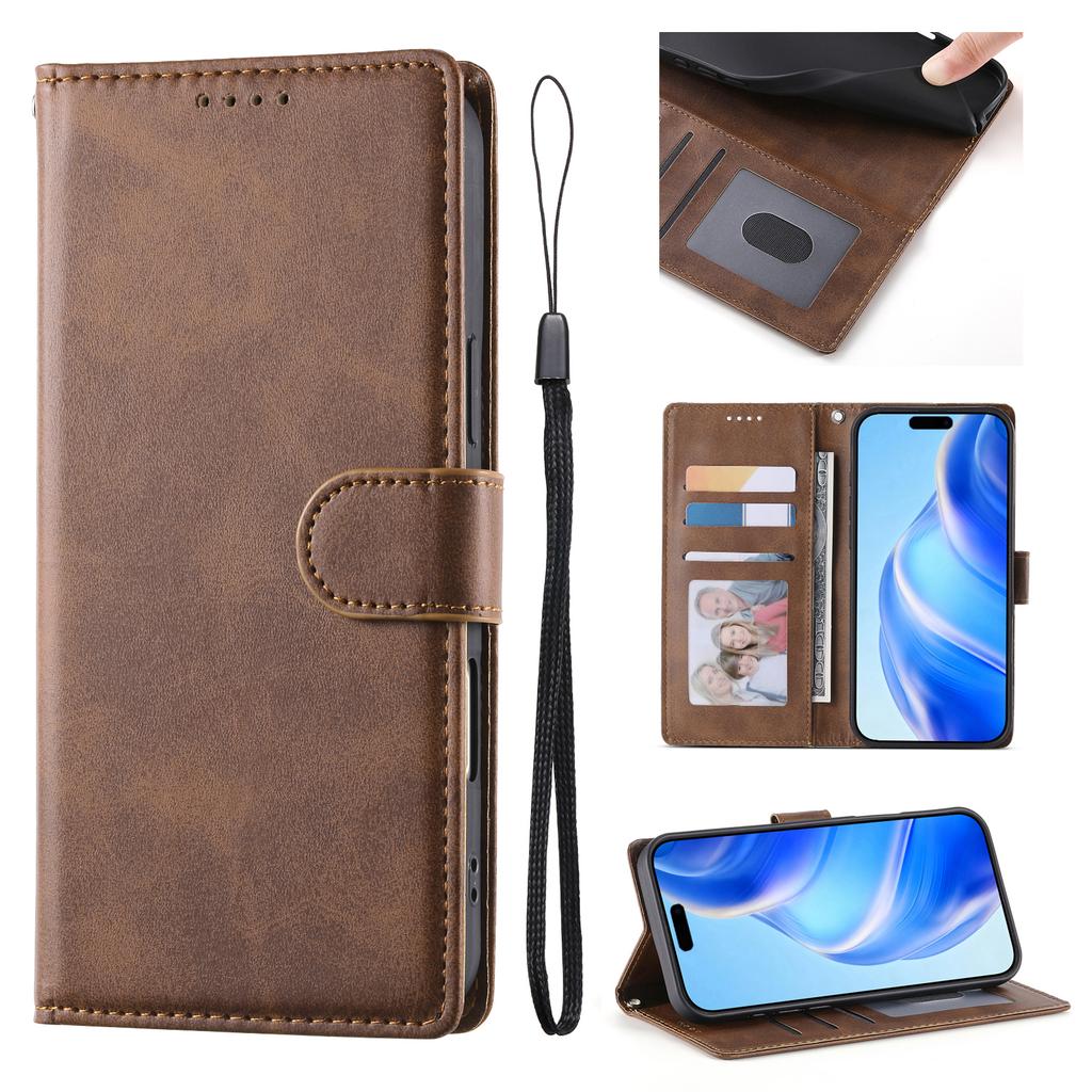 Business Leather Flip Case For iPhone 17 16 Pro Max Air 16E 15 14 13 12 11 Pro XS Max XR 8 7 Plus SE Cards Solt Wallet Cover