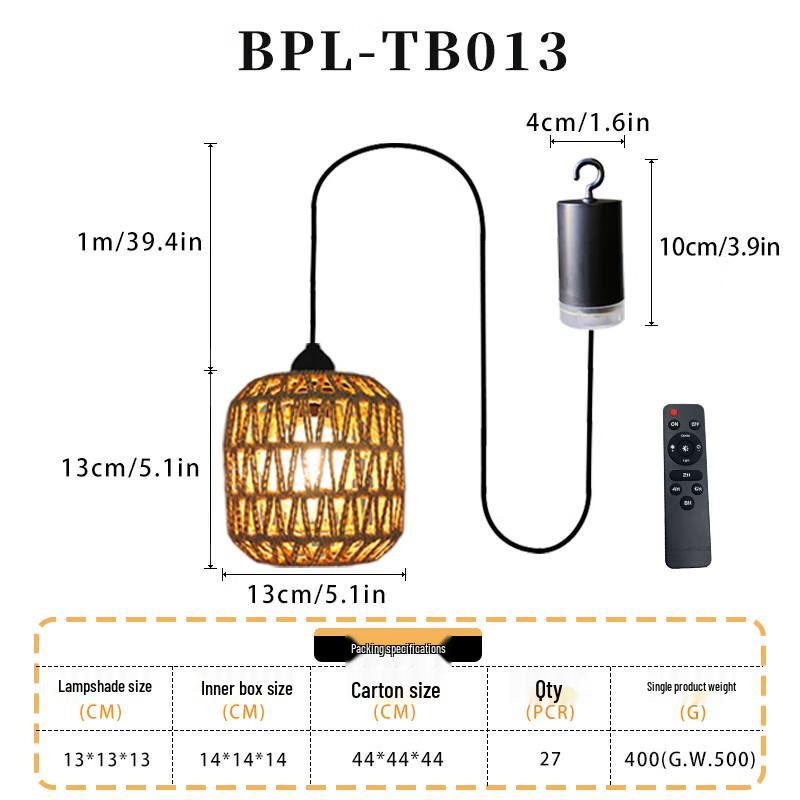 Dream Bubble Rattan Pendant Lamp with Remote Control