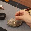 Brûleur d'encens bâtons porte-encens en laiton forme de Lotus amovible cendrier lisse résistant à la chaleur fournitures de décoration de la maison