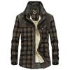 Herbst Winter Plaid Cord Hemd Männer Casual Dicke Warme Shirts Wolle Fleece Mäntel