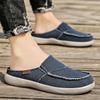 2025 New Casual Loafers Mens Shoes Outdoor Walking Canvas Shoes Man Slippers Korean Trend Baotou Mules Drag Slides Shoes for Men