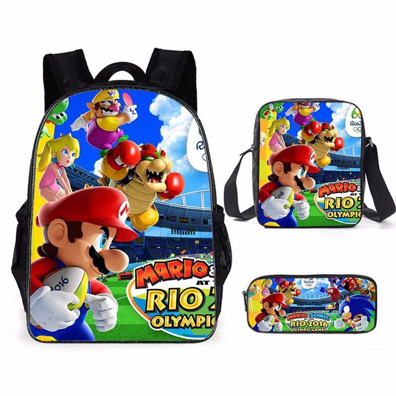 Cartoon Backpack, Primary And Secondary School Students Three-Piece Set, School Bag, Backpack, Shoulder Bag, Pencil Case.